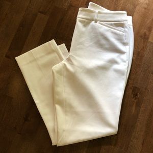 White slim fit ankle pants